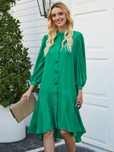 Cute Elegant Comfortable Low Ruffle Hem Midi Dress(Green,Yellow,Blue,Khaki) Sai Feel